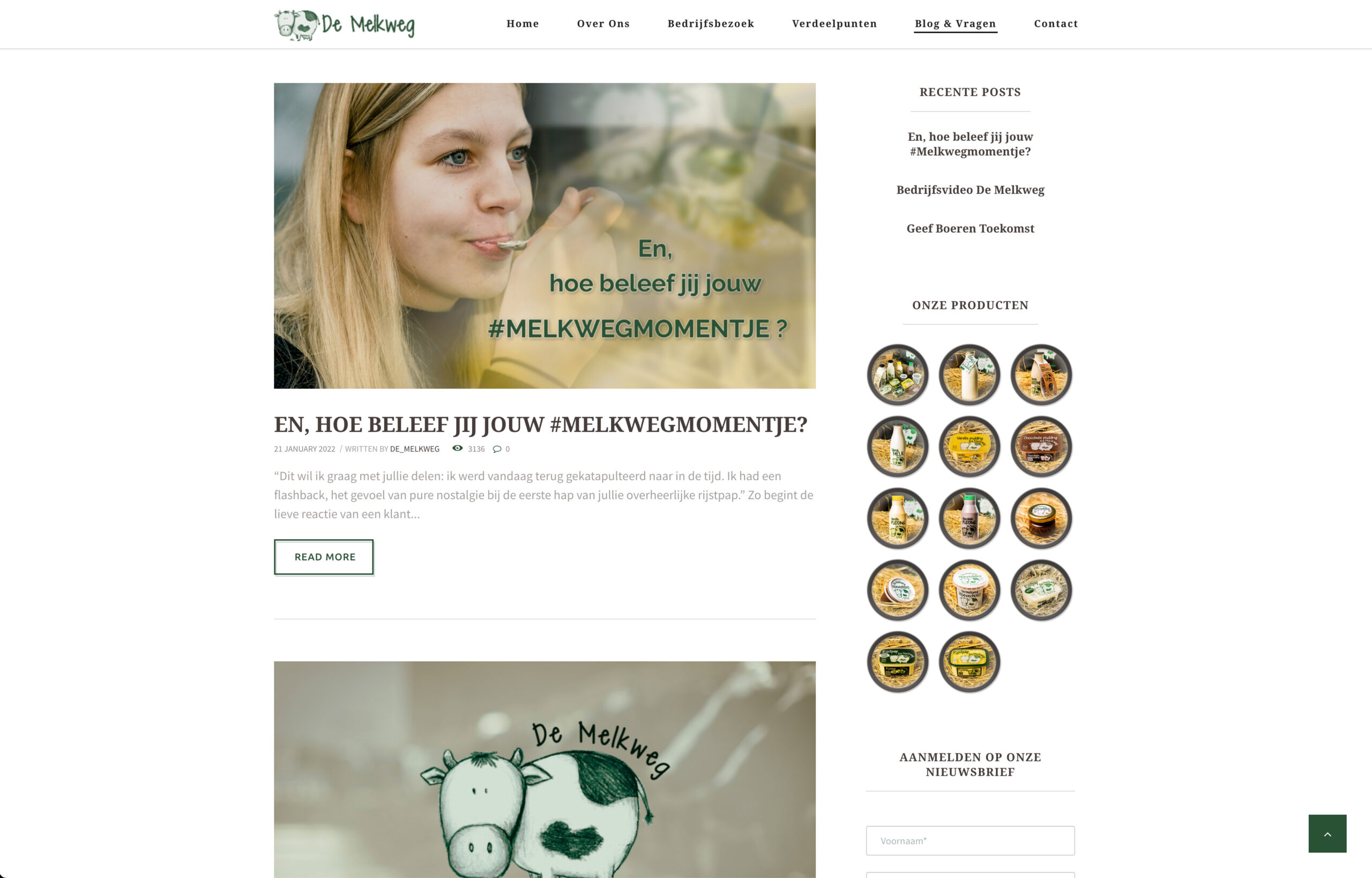 Screenshot website De Melkweg Tielen